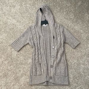 Medium tan button down long sweater